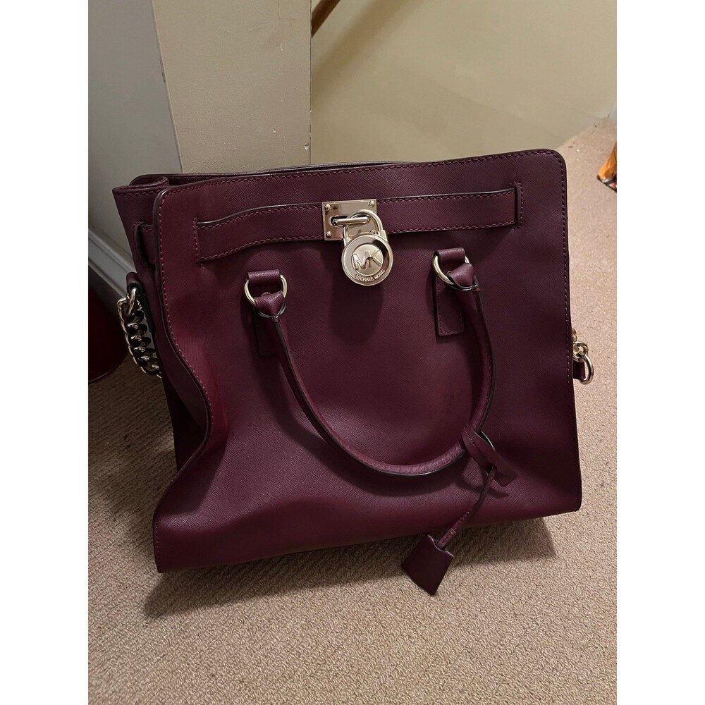 Michael Kors Large North South Hamilton Specchio Satchel/Shoulder Bag in Cherry